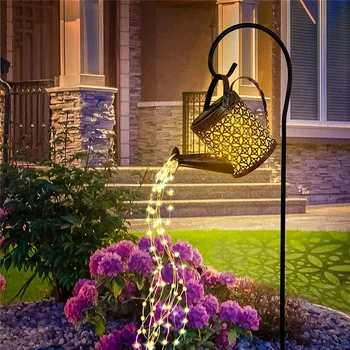 Слънчево поливане може да запали висяща лампа за водопад водоустойчива външна градина декор двор веранда трева заден двор пейзаж слънце LED лампа