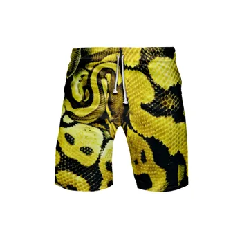 Snake Skin 3D Мъжки шорти Дънки Летни бързи сухи спортни шорти Мъжки къси панталони Плажни панталони Косплей костюм