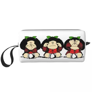 Mafalda и нейните жестове грим чанта пътуване козметична чанта мъже жени Quino комикси тоалетни чанти съхранение торбичка чанта