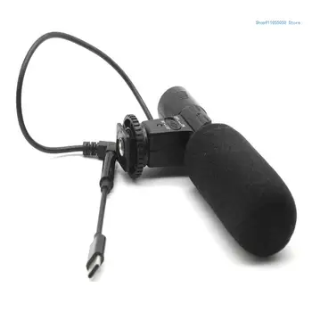 Универсален видео микрофон с шоков монтаж за DSLR камери и видеокамери Перфектен микрофон за камера C5AB