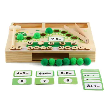 Математически играчки за деца 3-5 Броене на малки деца Caterpillar за деца Предучилищна математика Допълнение Изваждане Учебна играчка Montessori STEM