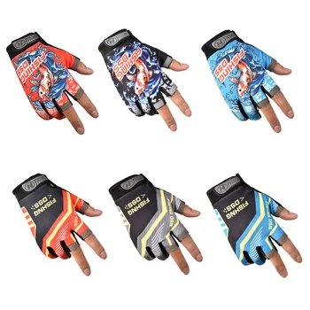 Риболовни ръкавици дишащи три пръста еластични летни слънцезащитни риболовни облекла спортни противоплъзгащи ръкавици за колоездене