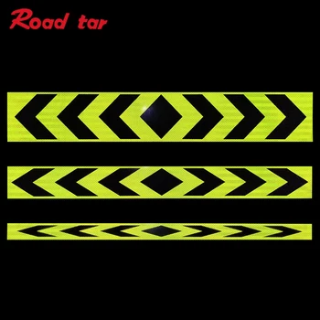 Roadstar 1Set=3Pieces Светлоотразителен стикер за кола със стрелка отпечатана предупредителна лента за стикери за автомобилни камиони Пътна безопасност