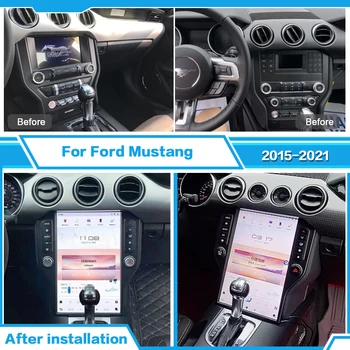 14.4 Qualcomm Android 11 За Ford Mustang 2015-2021 SYN2 SYNC3 Автомобилен мултимедиен плейър GPS Tesla Radio Stereo QLED Screen HeadUnit