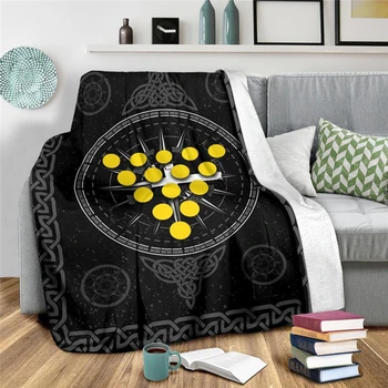 Келтски компас с корнуолски символи Фланелено одеяло 3D печат възрастни юргани за момичета момчета Начало декор мода парти одеяло