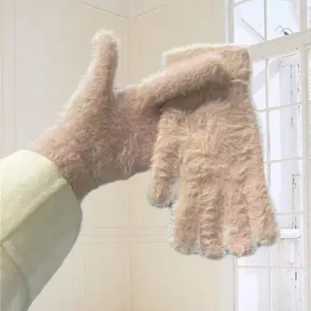 Дамски ръкавици Дамски зимни ръкавици за езда Дебело кадифе пълен пръст студеноустойчиви топли ръкавици подарък за зимата 1 чифт дебело кадифе