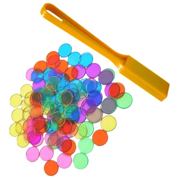 Детска математика Магнитен прът учебни помагала Магнитна пръчка кръгли чипове броене играчка цвят сортиране