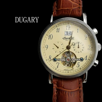 DUGARY автоматичен механичен часовник Mens Tourbillon Механичен ръчен часовник Водоустойчив висококачествен бизнес марка Ръчен часовник
