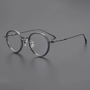 Луксозни рамки за очила RLT-5920 Япония Марка площад титан мъже жени тенденция оптични очила Oculos De Grau Feminino