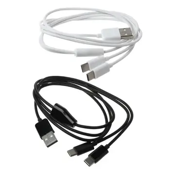 USB C Multi FastCharging кабел за разделяне на кабели 2in 1 USB към 2 Тип C адаптер за зарядно устройство за бързо синхронизиране