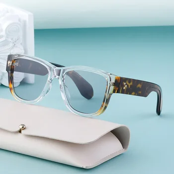 YOOSKE 2023 Модни слънчеви очила с голяма рамка Дамски нитове Дизайн Слънцезащитен крем Слънчеви очила Мъже Външни анти ултравиолетови очила UV400