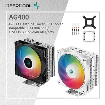 DEEPCOOL AG400 Въздушен охладител 4 Топлинна тръба ARGB PWM Processador CPU охладител за LGA1700 1200 115X 1151 1155 др AM4 AM5
