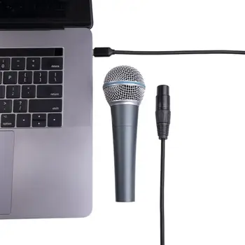  Type-C към XLR 3 пинов микрофон аудио кабел мъжки към женски микрофон адаптер кабел свързваща линия 2m / тип-C към XLR 3 пинов кабел