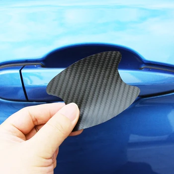 4Pcs/Set стикер за врата на автомобил Стикер от въглеродни влакна Устойчив на драскотини капак Автоматично покритие за защита на дръжката Екстериорни аксесоари за стайлинг ново