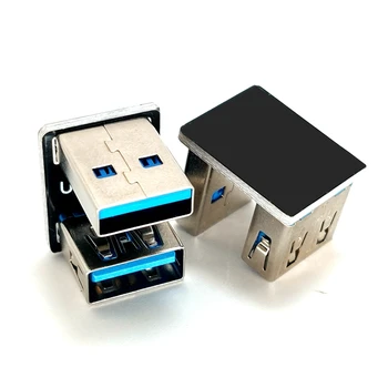Power Bank 180 градуса USB3.0 мъжки към женски адаптер, мобилна мрежова карта, U-образна USB удължителна глава, 3.0 ъглов лакът