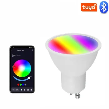 Spotlight Tuya GU10 лампа Smart Bulb Bluetooth RGB 110V 220V LED светлина Цветна APP групова контрола 5W Регулируем интелигентен живот за стая