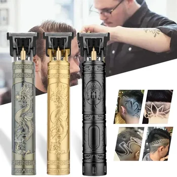 2023 Реколта машинка за подстригванеT9 акумулаторна електрическа самобръсначка машина за рязане на коса за мъже USB машинка за подстригване Бръснар брада тример