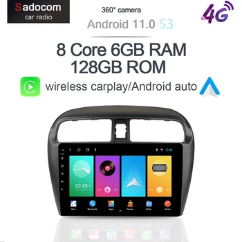 360 камера Carplay 6G + 128G Android 10.0 кола DVD плейър GPS WIFI Bluetooth 5.0 RDS радио за Mitsubishi Mirage Attrage 2012-2018