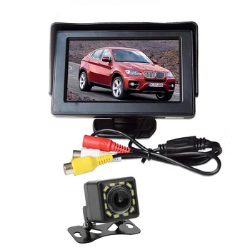 4.3 инчов TFT LCD монитор за кола Монитор за обратно паркиране на автомобили с LED дисплей за подсветка за камера за задно виждане DVD