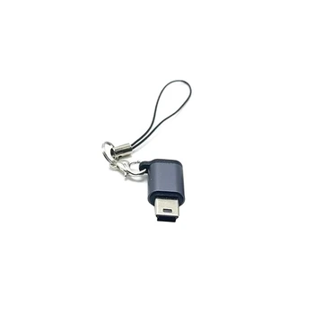 Преносим конвертор за телефон таблет тип-C женски към мини USB мъжки адаптер с каишка подкрепа трансфер на данни зареждане