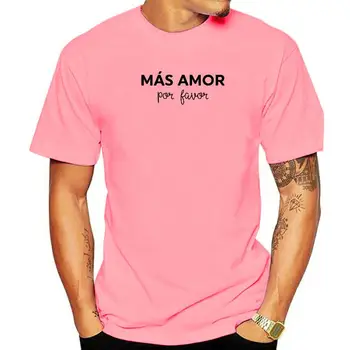 Дамски T Shirt Mas Amor Por Favor Писмо Print тениска Жени Къс ръкав O Neck Loose тениска Дамски причинно-следствена тениска Tops