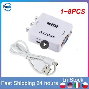  1 ~ 8PCS HDMI-съвместим към AV скалер адаптер видео композитен конвертор RCA към HDMI-съвместим CVSB L / R видео скалер конвертор кутия
