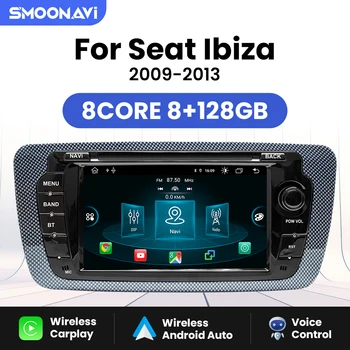 Android 12 Безжичен Carplay 8GB 128GB Автомобилен авторадио за Seat Ibiza 6J MK4 SportCoupe Ecomotive Cupra 2009-2013 GPS DSP 4G Wifi