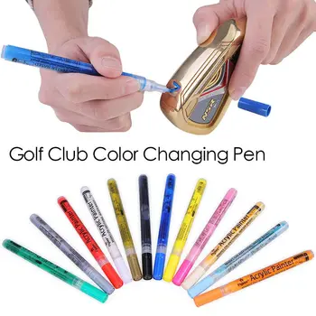 Ярък цвят голф аксесоари водоустойчив слънцезащитен мастило писалка голф клуб писалка акрил художник цвят промяна писалка