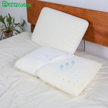 PurenLatex 60x40x10cm Ортопедична охлаждаща възглавница Възглавница от мемори пяна за спане на гърба Sleeper & Side Sleeper Bedding Pillow