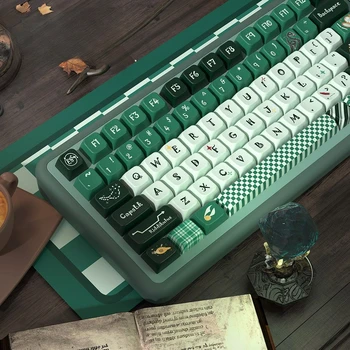 Зелени клавиши Орел и змия елементи Слидерин тема клавиши Mda череша височина петстранен сублимация PBT клавиатура клавиши