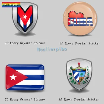 3D епоксидна карта на знамето на Куба Национална емблема кола купол стикер кола мотоциклет каска мобилен телефон винил количка случай лаптоп Decal