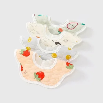 Бебешки лигавник венчелистче с модел въртящ се водоустойчив и непропусклив лигавник бебешки продукти новородено лигавене кърпа