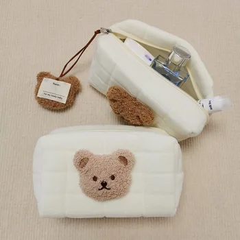 Portable Cute Bear Baby Toiletry Bag Make Up Cosmetic Bags Пелена торбичка Организатор на бебешки артикули Многократна употреба памучна чанта Cluth за мама