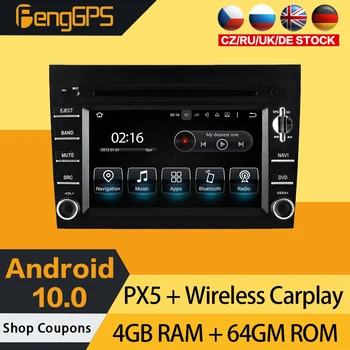 Android 10 стерео за кола за Porsche 911 997 Boxter Cayman Radio Мултимедия Сензорен екран GPS навигация Headunit DVD плейър Carplay