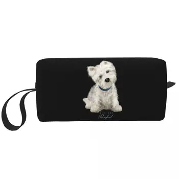 Kawaii Sweet West Highland White Terrier Куче пътуване тоалетна чанта жени Westie кученце козметична грим чанта красота съхранение Dopp комплект