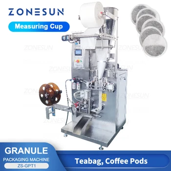 ZONESUN Автоматична машина за пълнене и запечатване на торбичка за чай Гранули на прах Чаени листа Производствена линия за опаковане на кафе на зърна ZS-GPT1