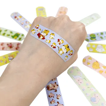 120pcs/set Cartoon Kawaii Band Aid Кръгла форма на лентата Налични пластири Първа помощ рана превръзка кръпка лепило Woundplast лента