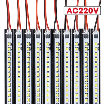  20 / 30 / 50cm AC220V LED бар лампа SMD2835 144LEDs / m твърда лента светлина за алуминиев профил под шкаф гардероб гардероб килер тръба светлина