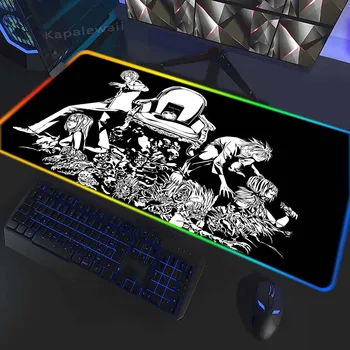 Death Note Pc Gamer LED подложка за мишка HD печат Gaming клавиатура подложки XXXL Таблица килим каучук бюро Мат 400x900mm RGB голяма подложка за мишка