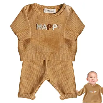 Kid Toddler Boy Girl Clothes Суитчър с дълъг ръкав с панталони Новородено Бебе Есенни пролетни тоалети Полово неутрални дрехи за