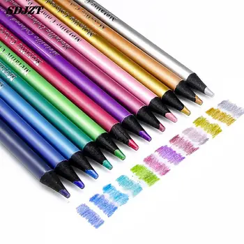 12 Цветни метални цветни моливи Рисуване Скициране Комплект за оцветяване Цветни моливи Професия Художествени консумативи за художник