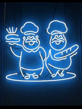 Neon Sign For Burger man handcraft Стъклени тръби Търговска храна Начало Лампа resterant светлина рекламират по поръчка ДИЗАЙН Ръчно изработена светлина