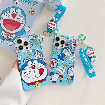 Cartoon Doraemon Smile калъф за телефон за iPhone 13 12 11 14 Pro X XS Max XR 7 8 Plus SE2 мек силиконов удароустойчив защитен капак