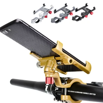 Универсален държач за телефон за велосипеди Скутер кормило 360 градуса въртящ се монтаж мобилен телефон алуминиева сплав скоба за iphone Huawei