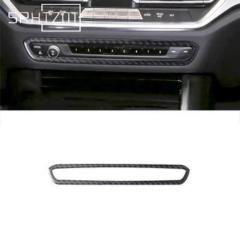 За BMW G20 G28 3 Series 2019-2021 Регулиране на централния контрол на автомобила CD копче панел рамка стикер подстригване въглеродни влакна аксесоари