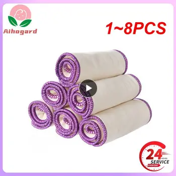 1~8PCS HappyFlute коноп памук пелени вложки миещи се дишащи 3 слоя коноп памук употреба с бебешка кърпа пелена