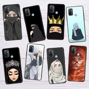 ислямски хиджаб момиче кралица случай за OPPO A78 A77 A57 A17 A16 A76 A96 A15 A54 A74 A94 A52 A72 A5 A9 A53s A54s A57s капак