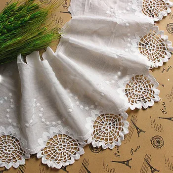 1Yd бродирана памучна дантела подстригване панделка DIY домашно текстилно облекло Шевни тъкани