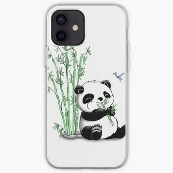 Panda Eating Bamboo Iphone Tough Case Калъф за телефон Адаптивни за iPhone X XS XR Max 6 6S 7 8 Plus 11 12 13 14 Pro Max Mini
