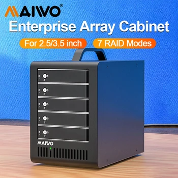 MAIWO Enterprise Array кабинет USB3.0 HDD корпус SATA до 2.5 / 3.5 инчов твърд диск кутия докинг станция PC случай с 7 RAID режими